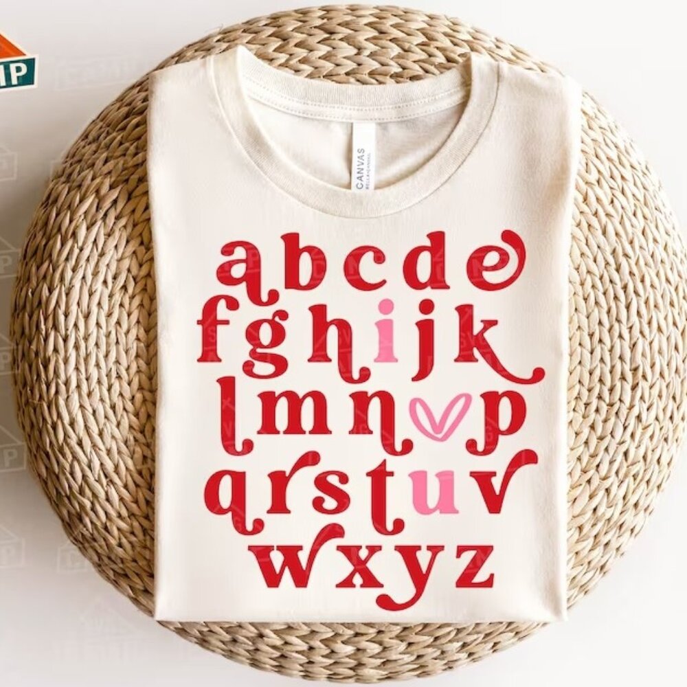 Valentine Alphabet I Love You T-Shirt, Love Alphabet T-Shirt - Picture 1 of 5